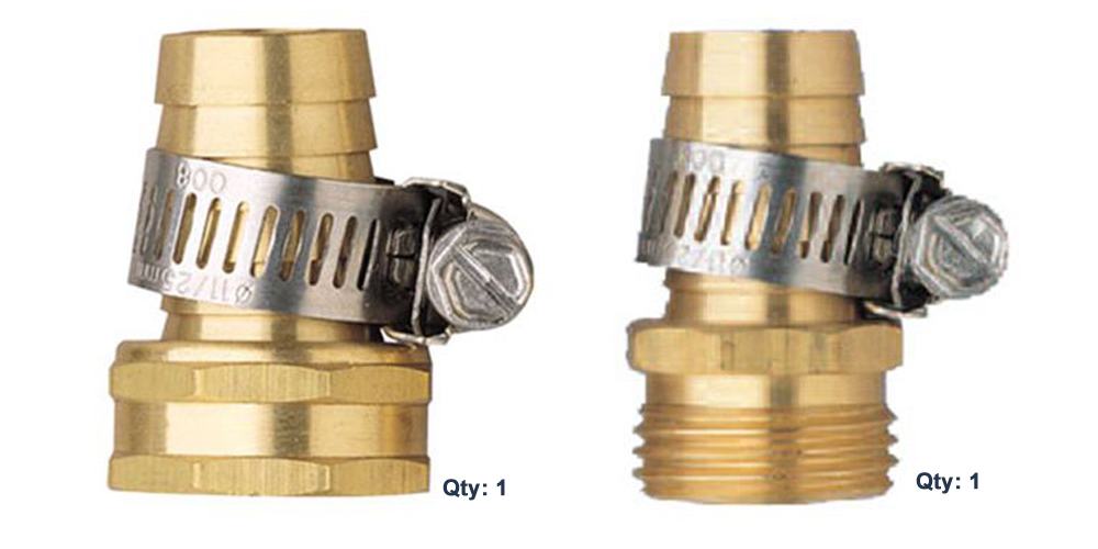 Orbit Aluminum 1/2" Male and Female Hose Mender Bundle - 91105=1, 91104